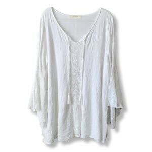 Women Beautiful Soul White Boho Fairy Blouse Tunic Top XL Cottagecore Angelcore